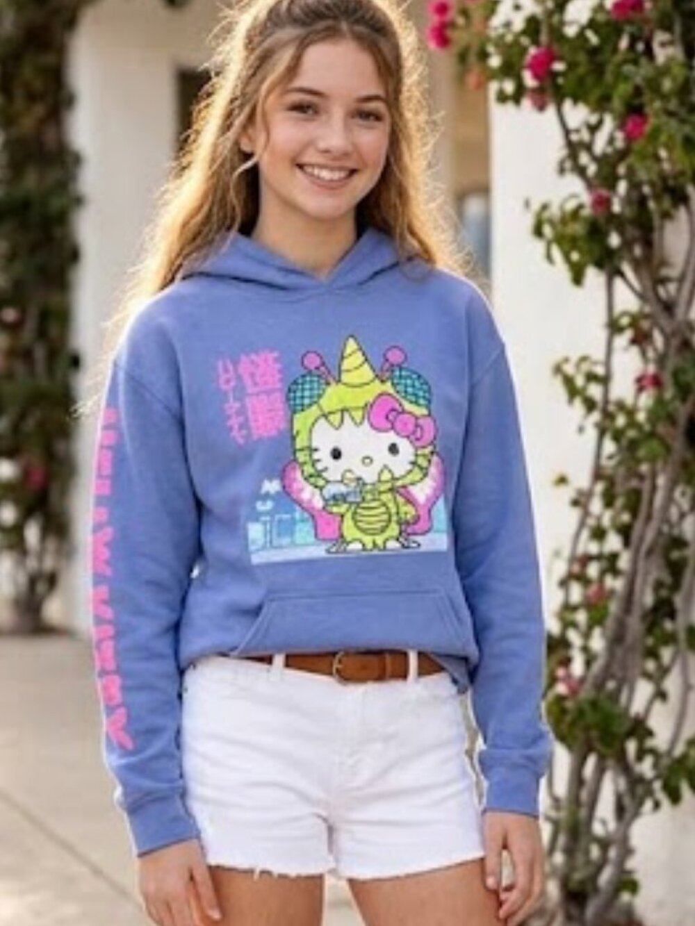 Hello Kitty Graphic Print Hoodie Medium whimsical